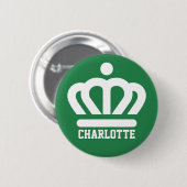 Badge Rond 5 Cm Drapeau (variante) de Charlotte, NC (Devant & derrière)