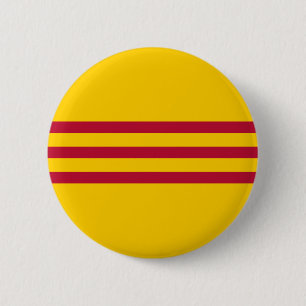Badge Rond 5 Cm Drapeau vietnamien du sud - đỏ de sọc de Ba de