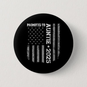 Badge Rond 5 Cm Drapeau Vintage Américain 2025 Promu À Tante Est