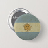 Badge Rond 5 Cm Drapeau vintage de l'Argentine (Devant & derrière)