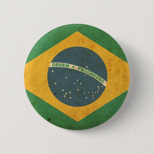 Badge Rond 5 Cm Drapeau vintage du Brésil (Devant)
