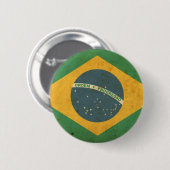 Badge Rond 5 Cm Drapeau vintage du Brésil (Devant & derrière)