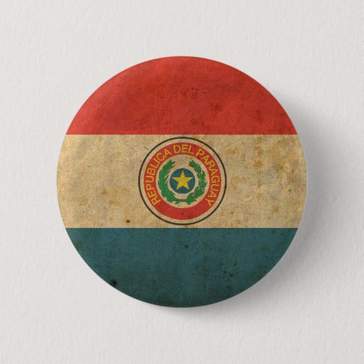 Badge Rond 5 Cm Drapeau vintage du Paraguay (Devant)