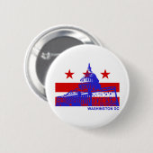 Badge Rond 5 Cm Drapeau Washington DC (Devant & derrière)