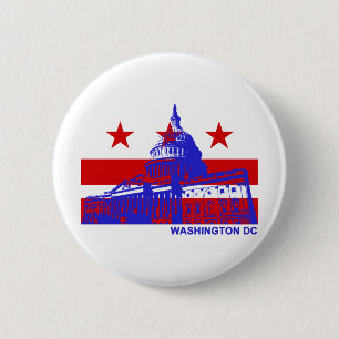 Badge Rond 5 Cm Drapeau Washington DC