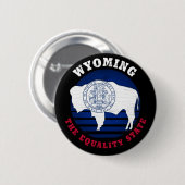BADGE ROND 5 CM DRAPEAU WYOMOMING EQUALITY STATE (Devant & derrière)