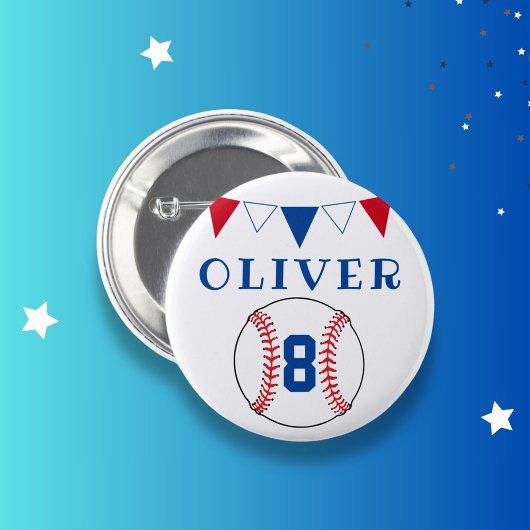 Badge Rond 5 Cm Drapeaux de baseball Ball Bunting Anniversaire de