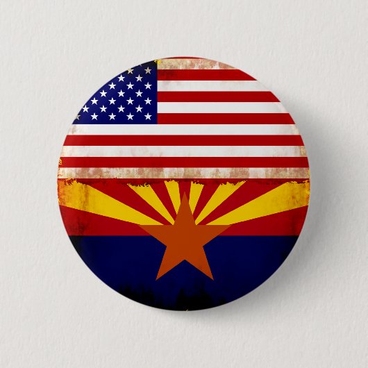 Badge Rond 5 Cm Drapeaux de l'Arizona Etats-Unis (Devant)