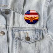Badge Rond 5 Cm Drapeaux de l'Arizona Etats-Unis (En situation)