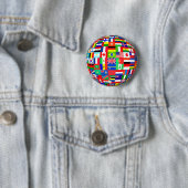 BADGE ROND 5 CM DRAPEAUX DE THE GLOBE (En situation)