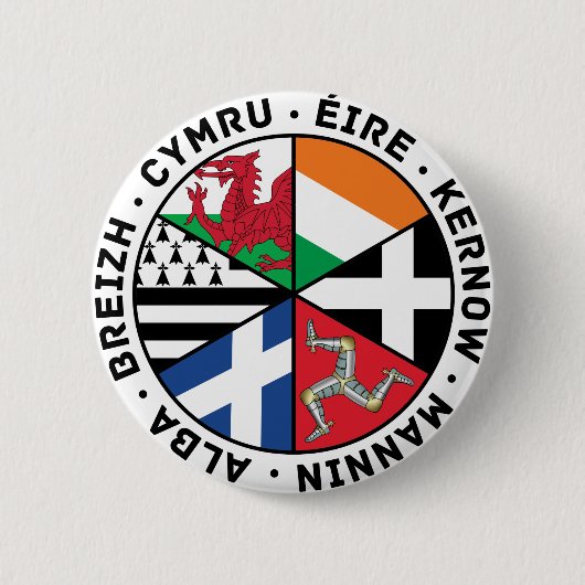 Badge Rond 5 Cm Drapeaux des nations celtes (Devant)
