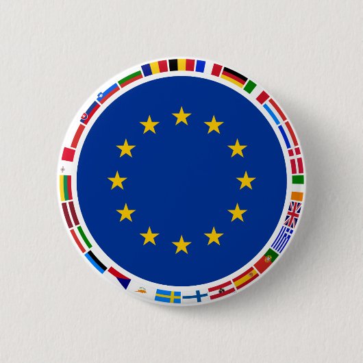 Badge Rond 5 Cm Drapeaux d'Union européenne (Devant)