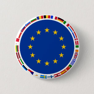 Badge Rond 5 Cm Drapeaux d'Union européenne