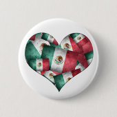 Badge Rond 5 Cm Drapeaux mexicains - Forme de coeur (Devant)
