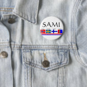 Badge Rond 5 Cm Drapeaux samis et scandinaves (En situation)