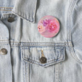 Badge Rond 5 Cm Dreamy Pastel Roses (En situation)