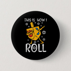 Badge Rond 5 Cm Dreidel Dabbing Hanukkah dégueu Funny Chanukah Hom