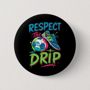 Badge Rond 5 Cm Drip de foot Crème glacée fondante Respectez le ga