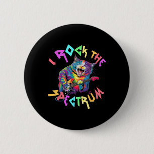 Badge Rond 5 Cm Drogue Je Rock Le Spectre Autisme Papa Paix Aimer 