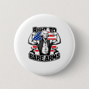 Badge Rond 5 Cm Droit Aux Armes Nues Drôle 4 juillet Gymnase Drôle