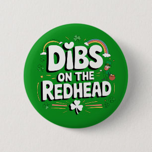Badge Rond 5 Cm Droit sur la rousse drôle de la Saint-Patrick