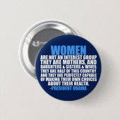 Badge Rond 5 Cm Droits des femmes Citation d'Obama (Devant & derrière)