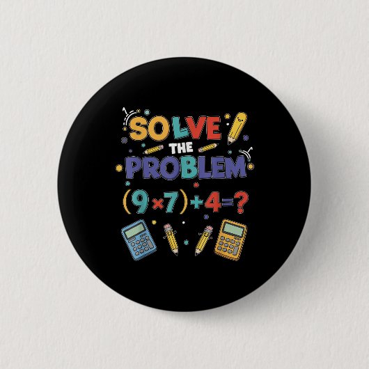 Badge Rond 5 Cm Drôle 67 Mème Pemdas Prof de Maths Élémentaire Cer (Devant)