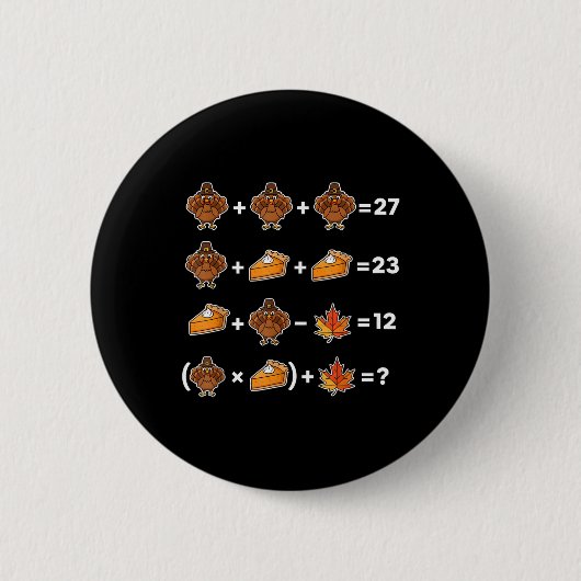 Badge Rond 5 Cm Drôle 67 Memethanksgiving Prof de Maths Puzzle Tur (Devant)