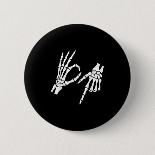 Badge Rond 5 Cm Drôle 67 Six Sept Mème Halloween Squelette Mains