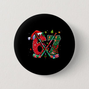 Badge Rond 5 Cm Drôle 67 Six Sept Noël Hockey sur glace 