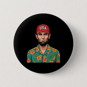 Badge Rond 5 Cm Drôle Abe Abraham Lincoln 4 juillet vacances de fê