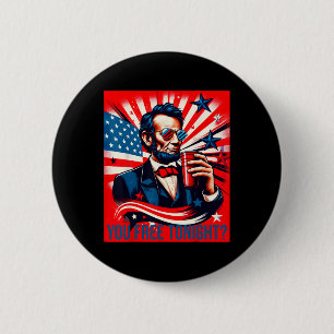 Badge Rond 5 Cm Drôle Abe Lincoln 4 juillet Patriotic American U
