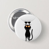 Badge Rond 5 Cm Drôle Accrocher sur le chat (Devant & derrière)