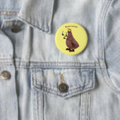 Badge Rond 5 Cm Drôle affamé pulette affamée dessin animé (En situation)