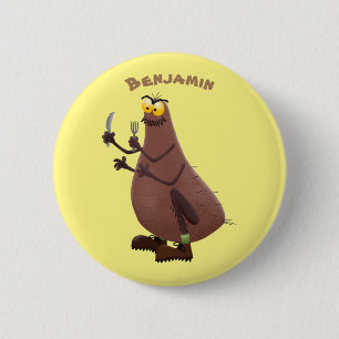 Badge Rond 5 Cm Drôle affamé pulette affamée dessin animé
