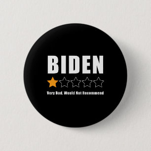 Badge Rond 5 Cm Drôle Anti Biden Pro Trump 1 Étoile Élection de cl