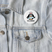 Badge Rond 5 Cm drôle avec infirmière pingouin (En situation)