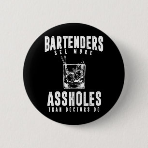 Badge Rond 5 Cm Drôle Bartender Alcool Mixer Barkeeper Plaisanter