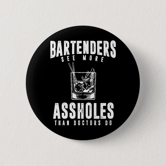 Badge Rond 5 Cm Drôle Bartender Alcool Mixer Barkeeper Plaisanteri (Devant)