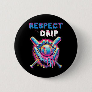 Badge Rond 5 Cm Drôle Baseball Drip Glace Cream Déchirer Respect L