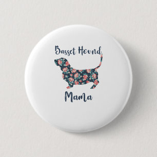 Badge Rond 5 Cm Drôle Basset Hound Cadeaux Basset Hound Maman Chem