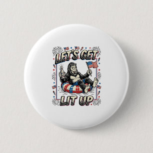 Badge Rond 5 Cm Drôle Bigfoot Allumons Patriote