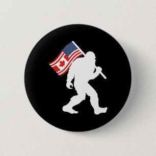 Badge Rond 5 Cm Drôle Bigfoot Canada Les 51 État Trump Canada État