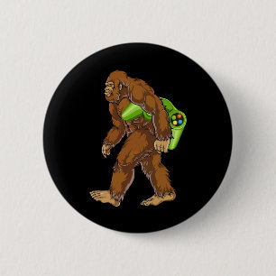 Badge Rond 5 Cm Drôle Bigfoot Joueur Sasquatch Jeux Vidéo Hommes G