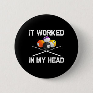 Badge Rond 5 Cm Drôle Billard Art Pour Hommes Femmes Billard Lover