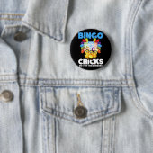 Badge Rond 5 Cm Drôle Bingo Femmes Joueuses de Bingo Filles (En situation)