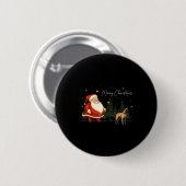 Badge Rond 5 Cm Drôle Black Mouth Cur Chien Santa Claus Noël Wa (Devant & derrière)