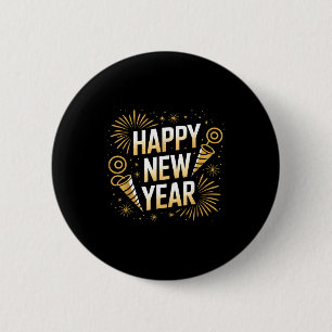 Badge Rond 5 Cm Drôle Bonne Année Couple Correspondant