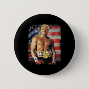 Badge Rond 5 Cm Drôle Boxer Trump Trump Rocky Meme