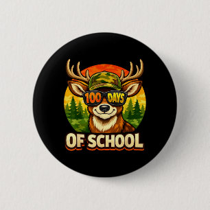Badge Rond 5 Cm Drôle Bucked 100 Jour de l'école Camo Cerf Extérie